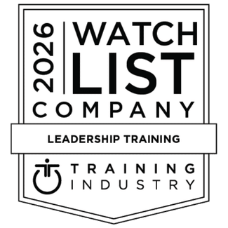 Award badge showing The New Standard named 2026 leadership training watch list company by Training Industry