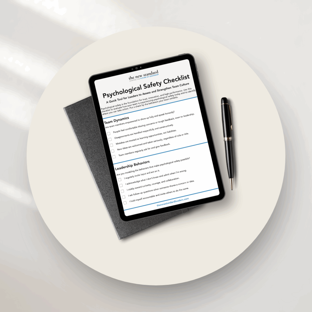 Psychological safety checklist mockup on ipad