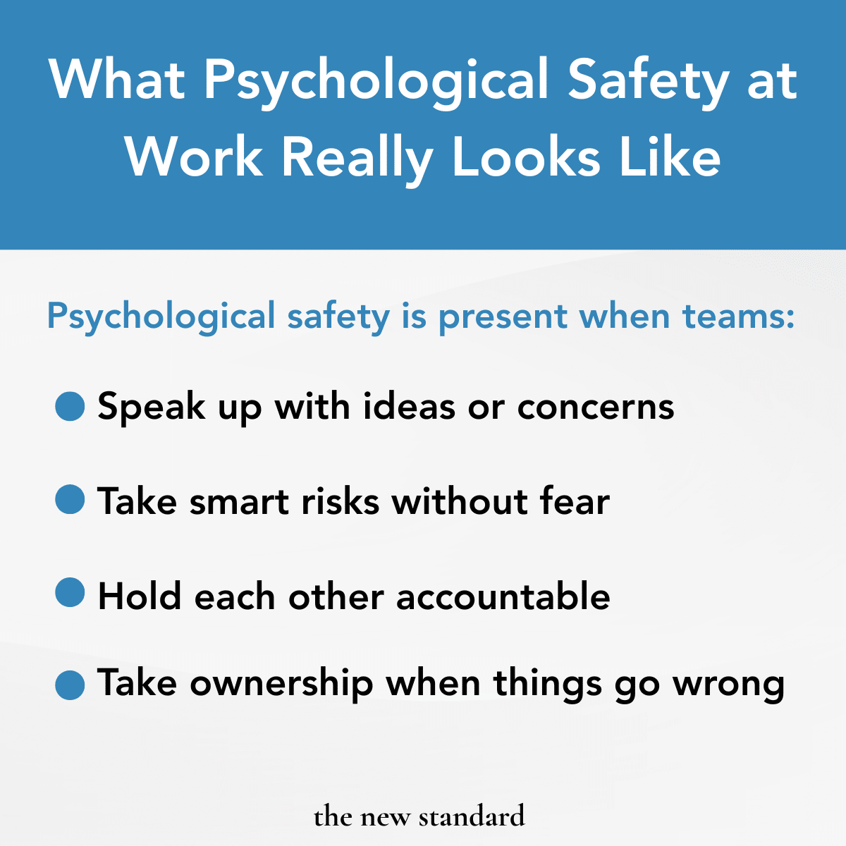 What Psychological Safety At Work Really Looks Like infographic