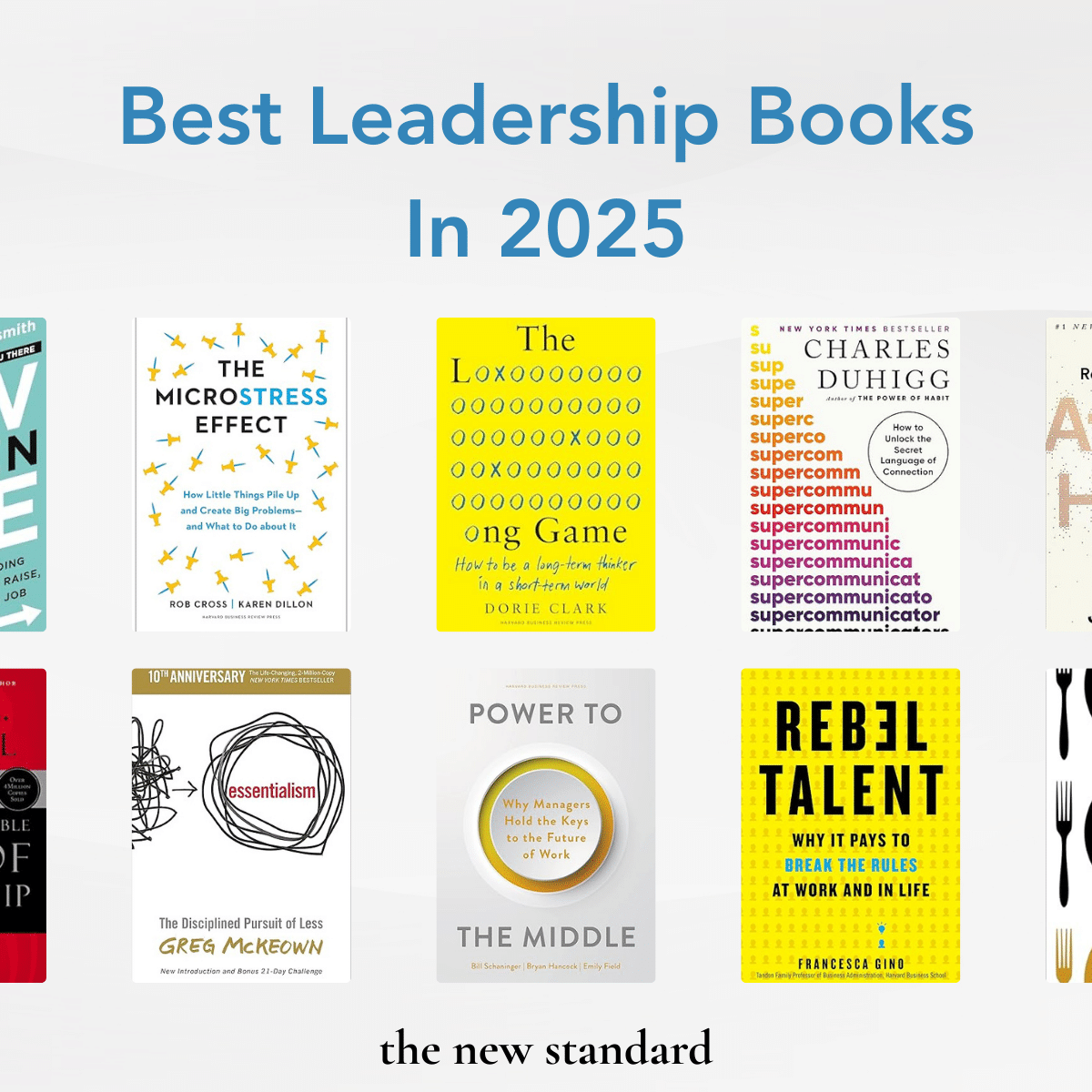 The Best Leadership Books in 2025 infographic